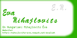eva mihajlovits business card